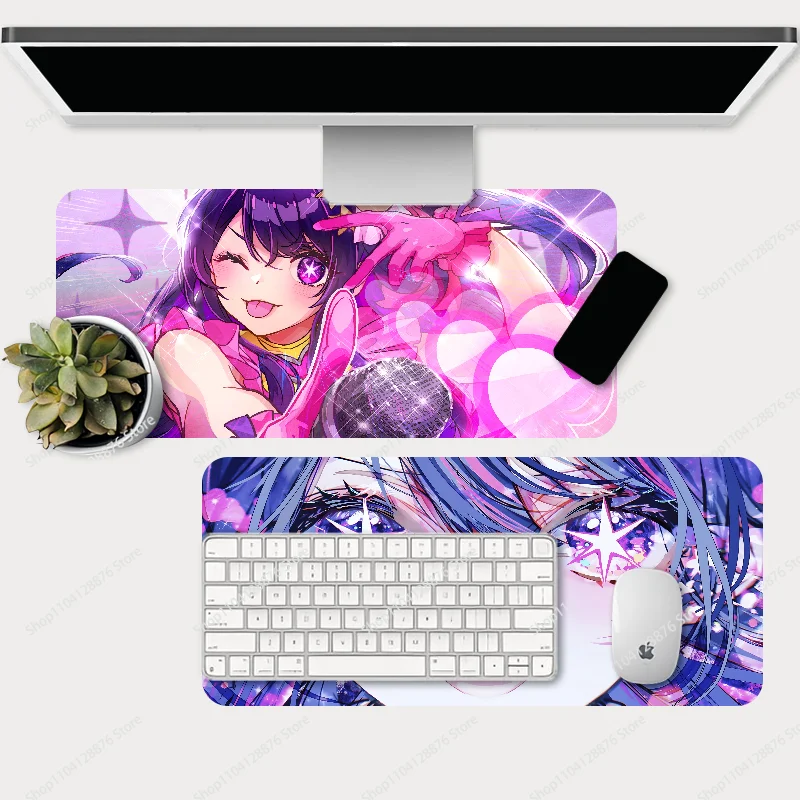 Anime Oshi No Ko Mousepad Large Gaming Mouse Pad LockEdge Thickened Computer Keyboard Table Desk Mat
