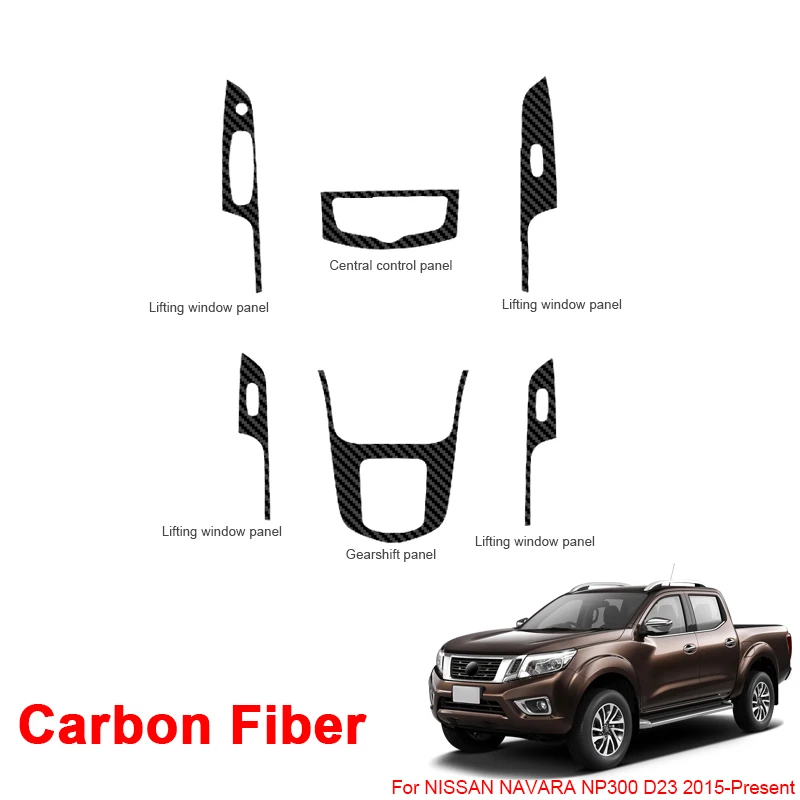 

For Nissan Navara NP300 D23 2015-2025 Car Interior Sticker Lifting Window Panel Decal Door Gear Box Dashboard Film Accessory