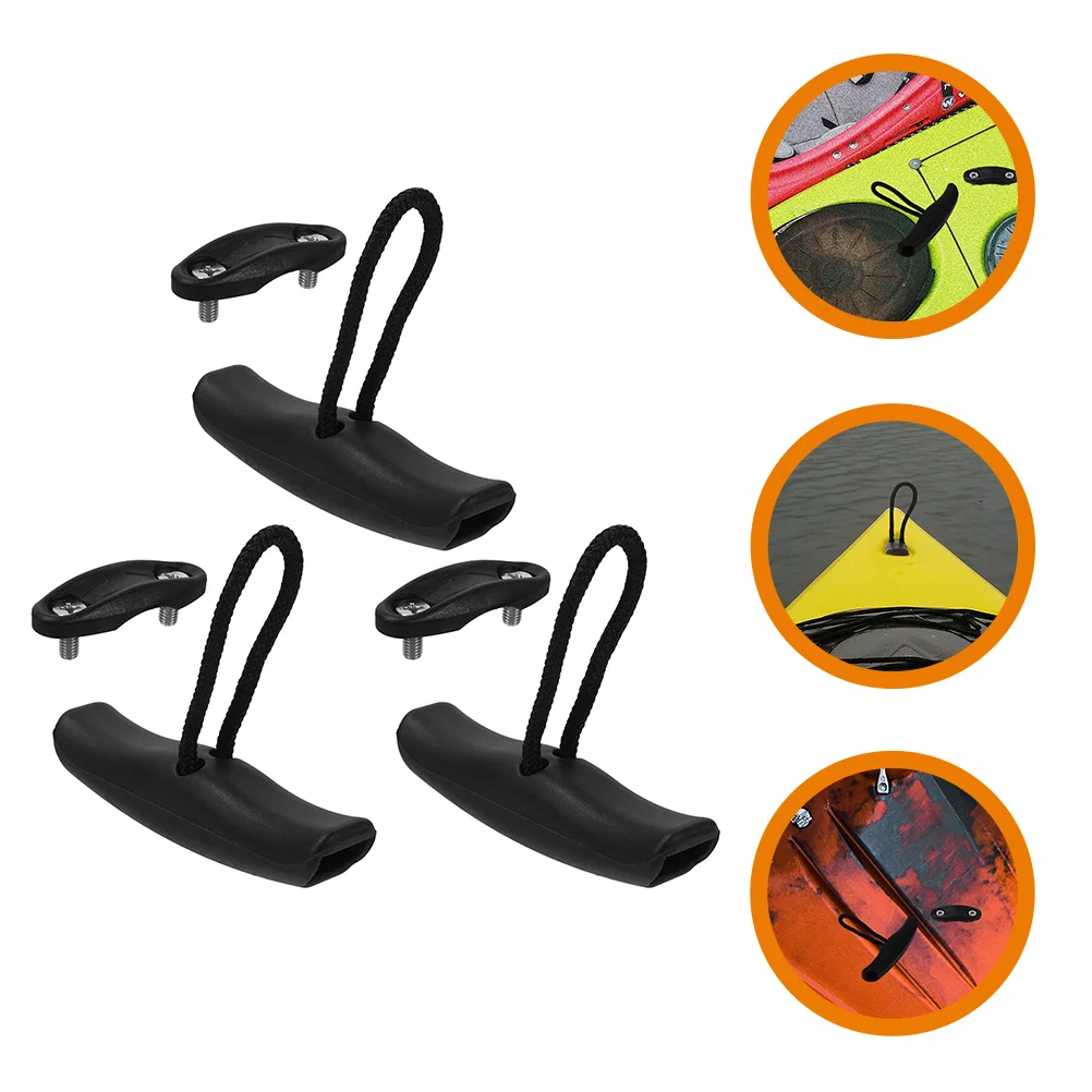 3 Pcs Kayak Handle Marine Boat Pull Replaceable Kit Fixing Dedicated Handles Plastic Canoe Side Mount