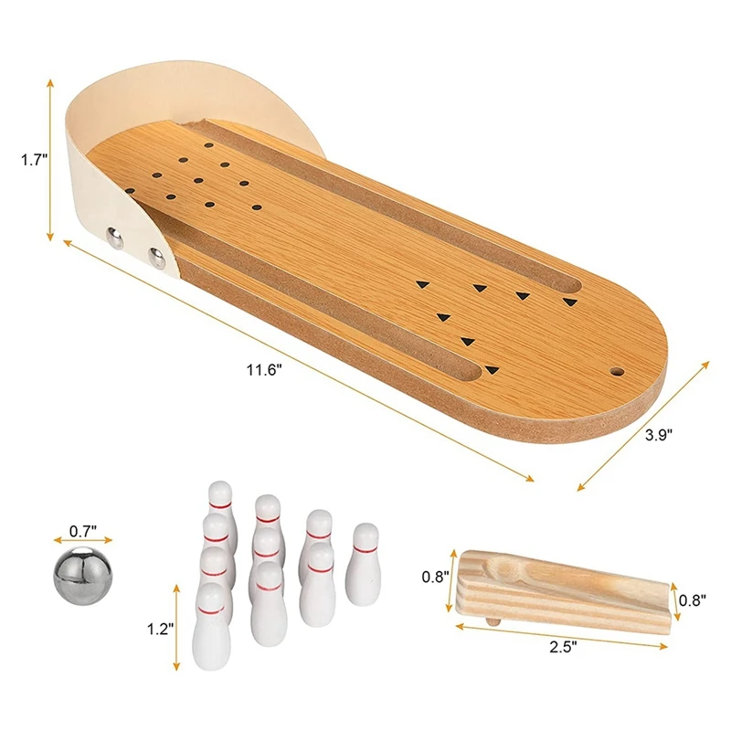 Mini Bowling Game Set Table Game Relieve Stress Children's Bowling Set Early Development Education