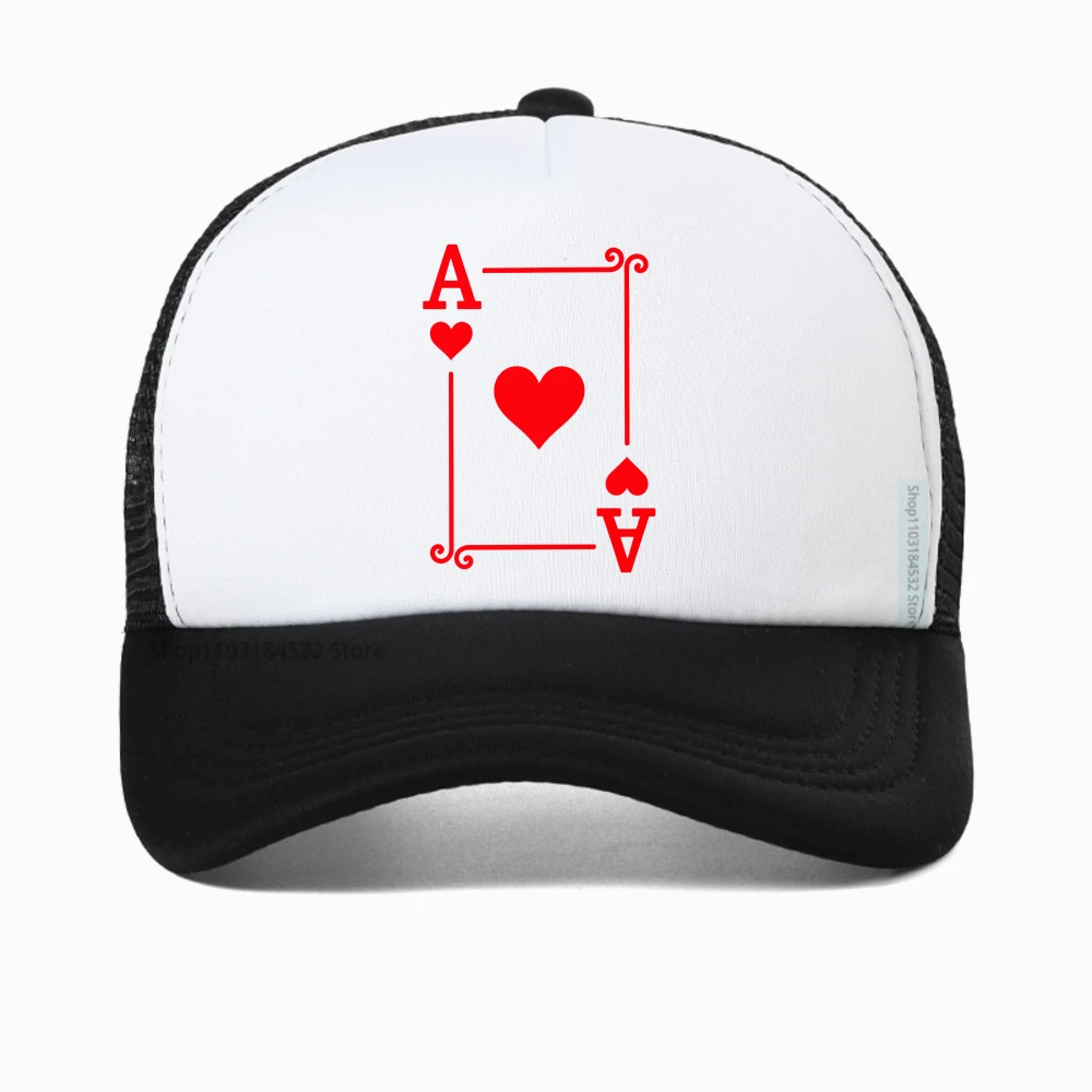 

Funny Playing Cards Costume Ace Hearts Card Graphi baseball cap funny Poker Party casual Casquette cap adjustable Breathable ha