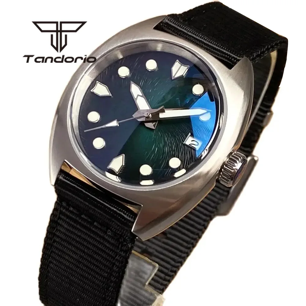 

Tandorio NH35A 36mm Double Domed AR Sapphire 20Bar Dive Automatic Watch for Men Lady Sterile Dial Gradient Color Nylon Strap