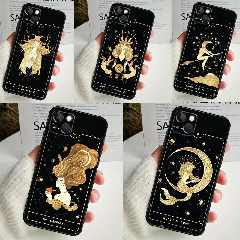 Witches moon Tarot Mystery totem Phone Case For iPhone 16 15 14 12 11 13 Pro Max 7 8 Plus X XR XS Max 13 12 Mini Cover