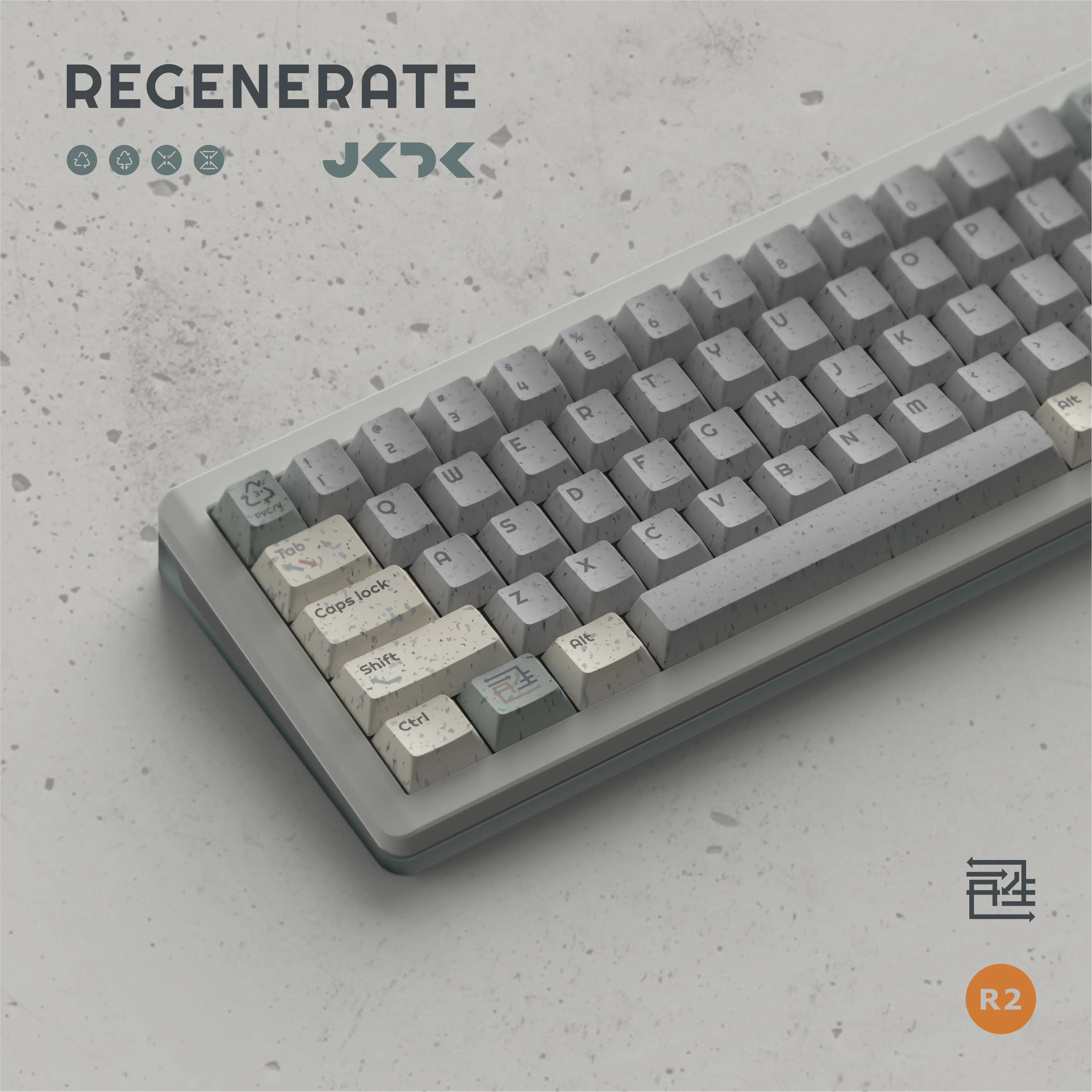 R2 New Regenerate Keycaps Cherry Profile Custom PBT Milk Gray Keycap For Mechanical Keyboard Cherry Mx Switch GK64 89 Anne Pro 2