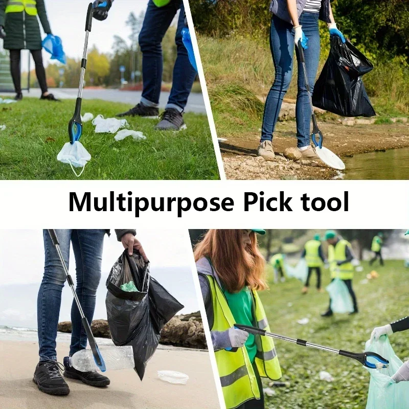 Foldable Litter Reachers Pickers Gripper Extender Hand Tools Portable Collapsible Garbage Grabber Pick Up Tools