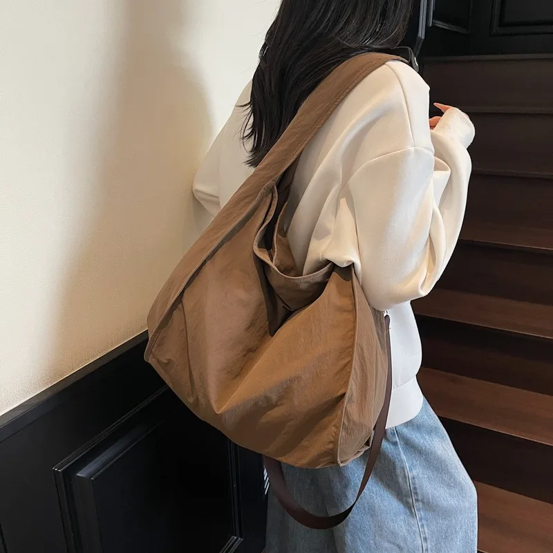 

Large Size Women Shoulder Crossbody BookBag Big Korean Nylon Fashion Students Messenger Bags for School Girls 2025 New Handbags