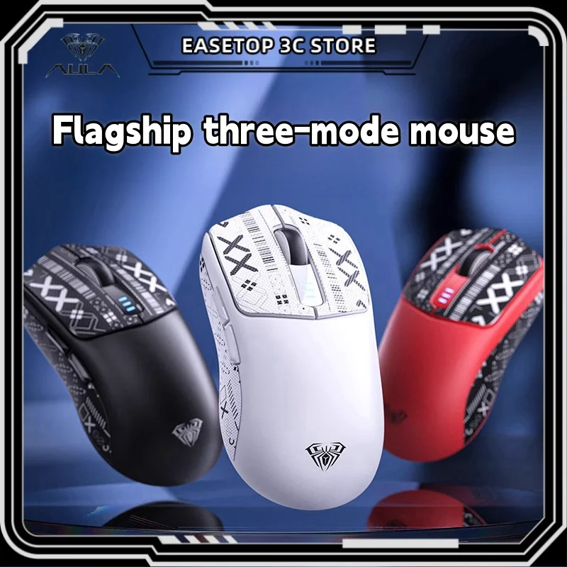 

Aula Sc580 Gaming Mouse Wireless Bluetooth Tri-Mode Lightweight 10000 Dpi Rechargeable Ergonomic Mouse Windows Mac Office Game