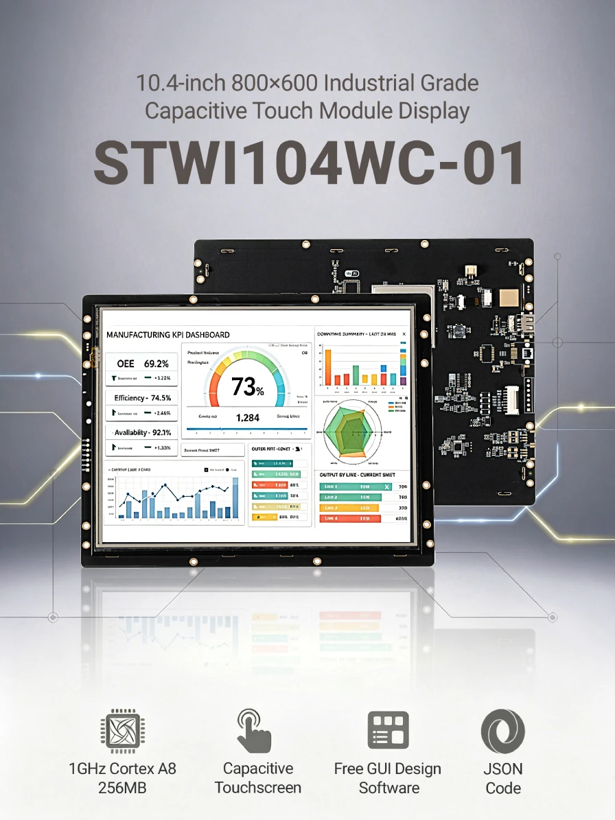 STONE I 10,4 Zoll Industrielles HMI-Display-Panel TFT LCD mit kapazitivem Touchscreen RS232/RS422/RS485/TTL 800*600 für Arduino – Detail 1