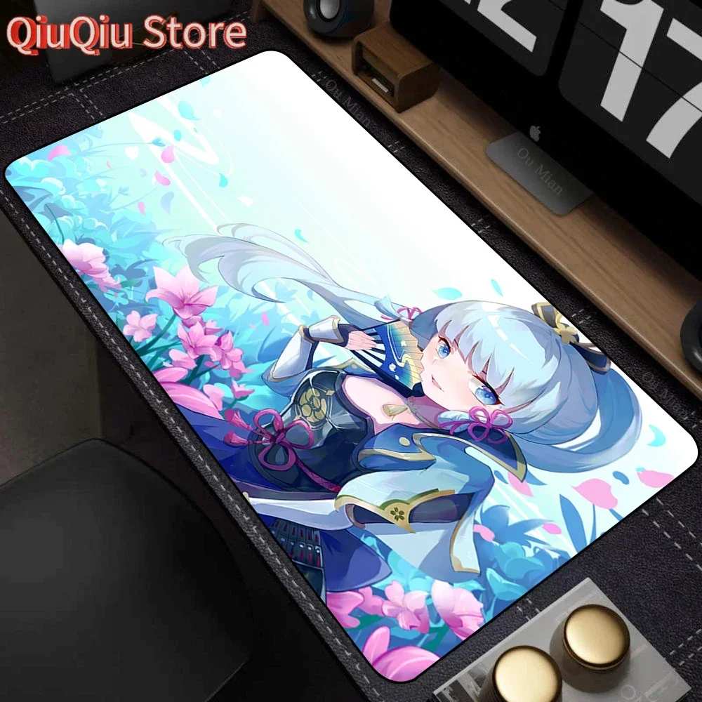 Kamisato Ayaka Mouse Mat Genshin Impact Mousepad Anime Kawaii Desk Mat مع وسادة ملحقات الألعاب Prime Gaming XXL لوحة المفاتيح #1