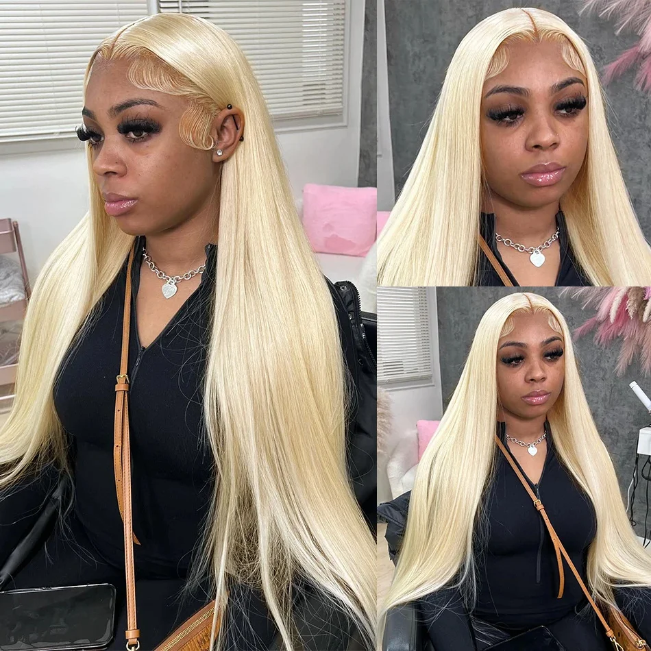 613 HD Transparent Lace Frontal Wig 13x6 Blonde Straight 100% Human Hair Wigs For Women choice Pre Plucked Brazilian Hair image 2