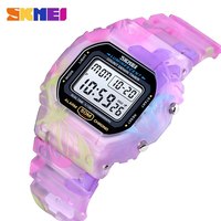 Skmei Japan Digital Movement Countdown Watches Women Transparent Pu Strap Shockproof 5bar Waterproof Calendar Ladies Wristwatch