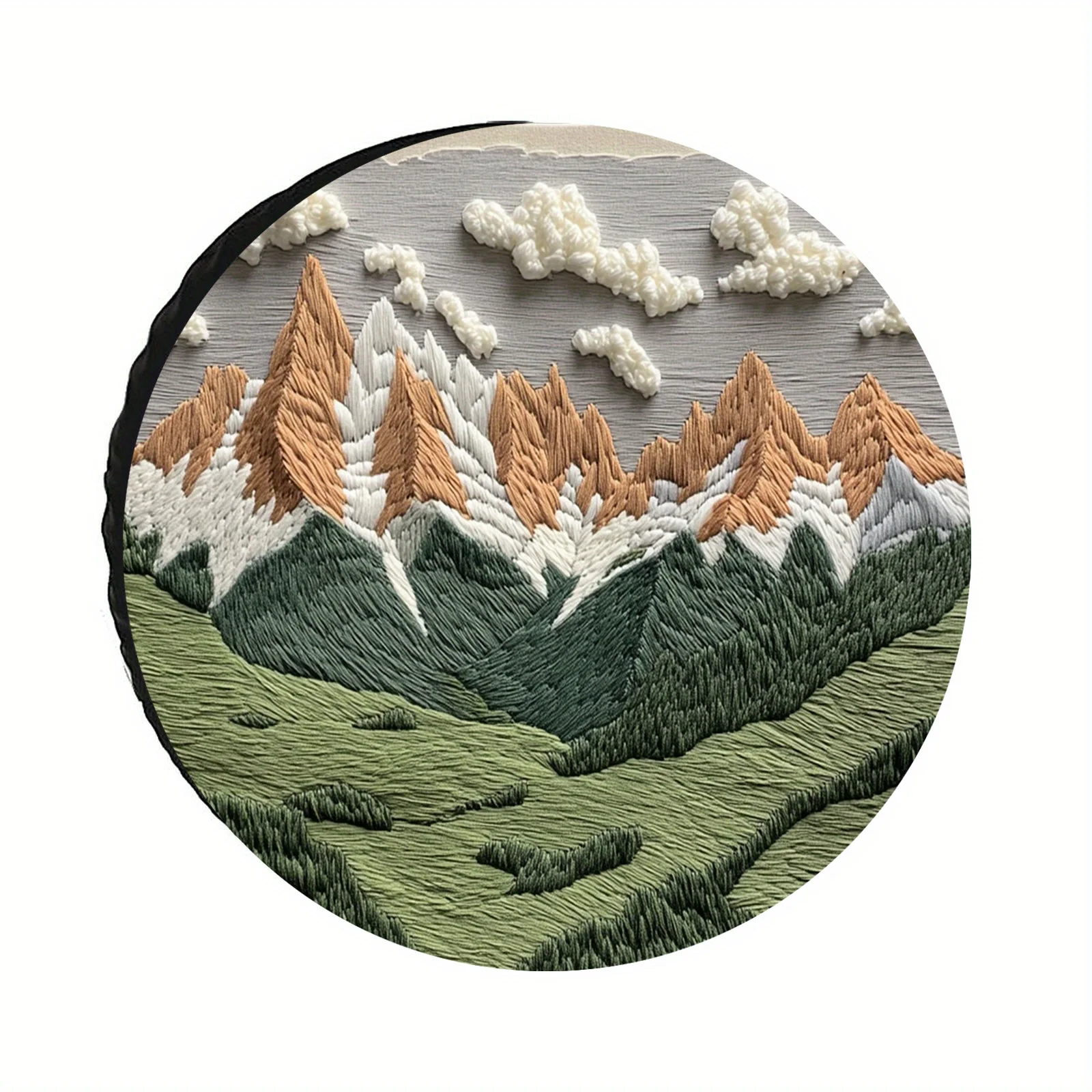 

Mountain Embroidery Art Needlework Landscape Embroidery Wall Decor Handcrafted Polyester Fiber Art