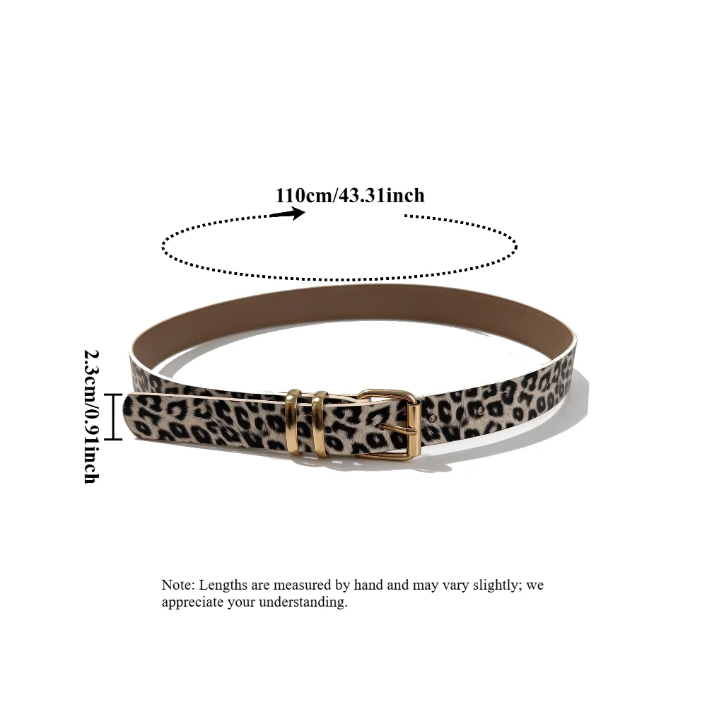 IF IFOND Korean-Style Leopard-Print Women’s Premium Slim Belt Fashionable Trendy  and Versatile for Dresses and Jeans