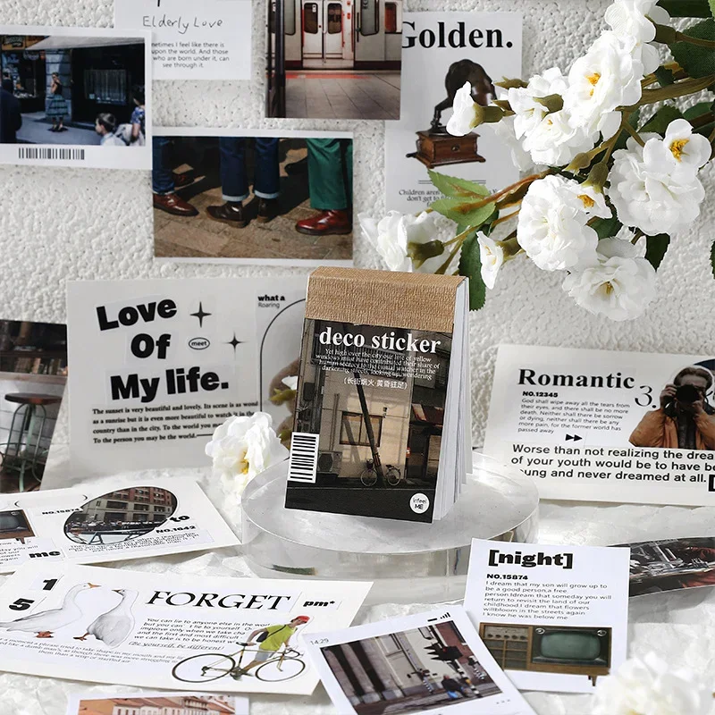 50 Pcs Everyday Landscape Decorative Stickers DIY Diary Album Stationery Hand Made Junk Journal Collage Material