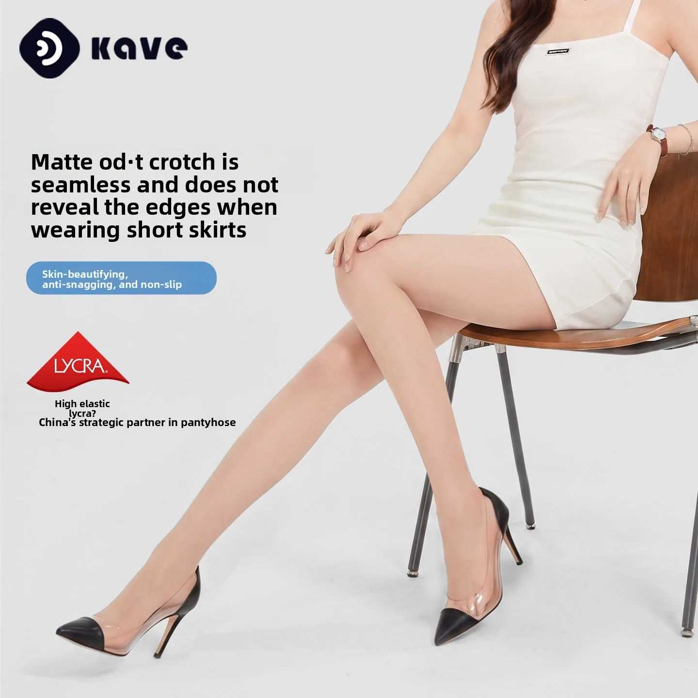 Women Spring Summer 5D Ultra Thin T-Crotch Black Sheer Pantyhose Nude Effect Snag Resistant Durable Skin Tone Seamless Tights