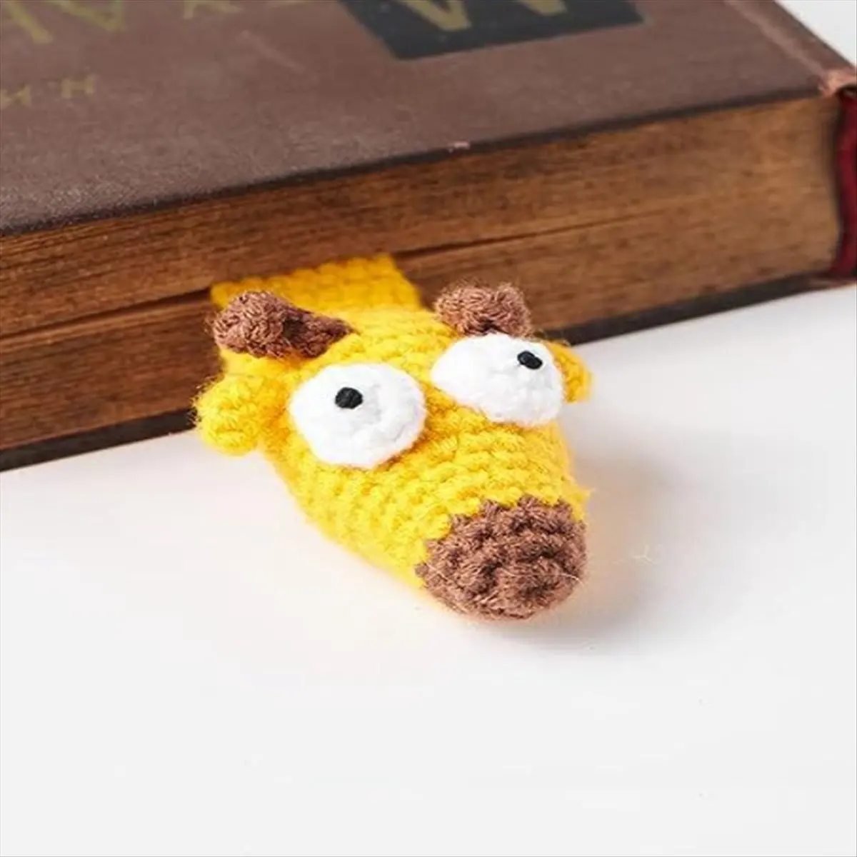 OK 3D Animal Cartoon Bookmark Crochet Handmade Bookmark Children Student Cute Book Clip Pendant A