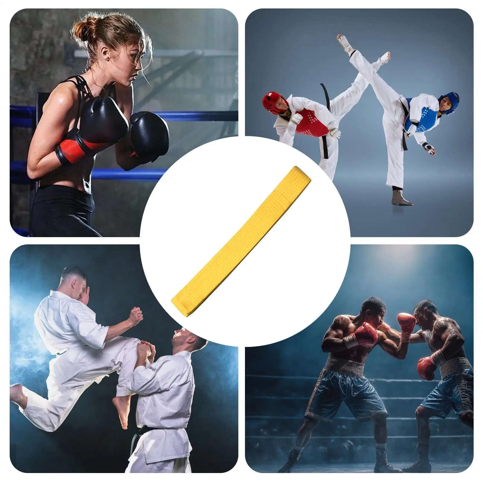 Judo Belt For Kids 240cm Yellow Children Uniform Grading Strap Non-Slip Judo Belt For Training Smooth Movement Practice