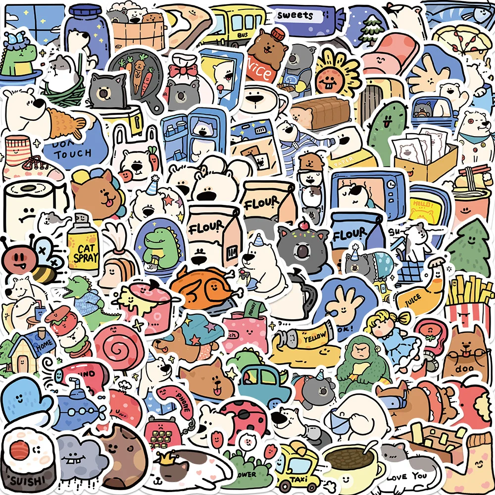 10/30/50/100PCS Funny Cartoon Animal Hostel Stickers Graffiti Decals Kids Toy Gift Waterproof PVC DIY Car Notebook Helmet Laptop