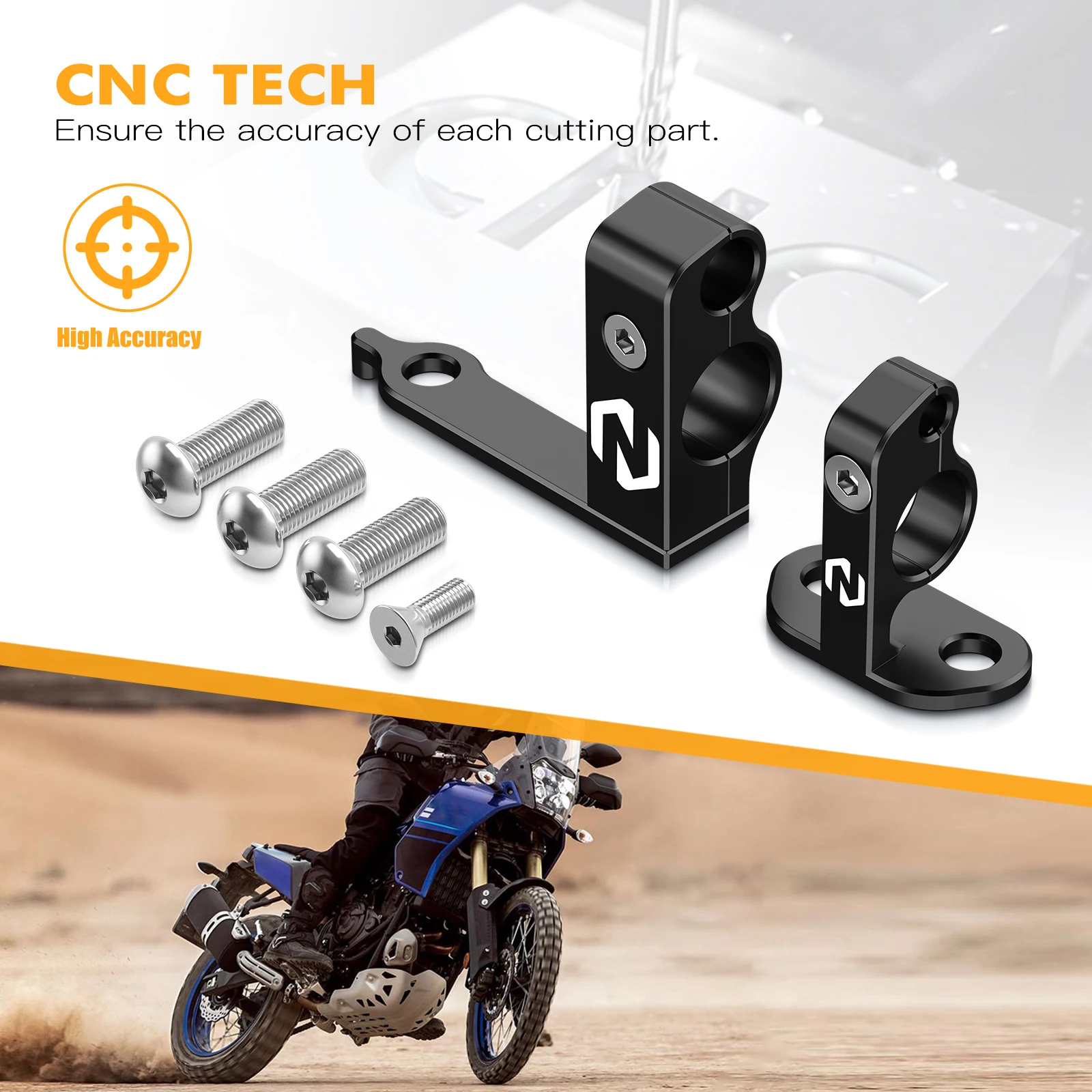 For Yamaha Tenere 700 Rear Brake Line Hose Snap Clamp Tenere 700 T700 XTZ 700 2019-2024 Rally Edition 2020-2023 2024 World Raid view 5