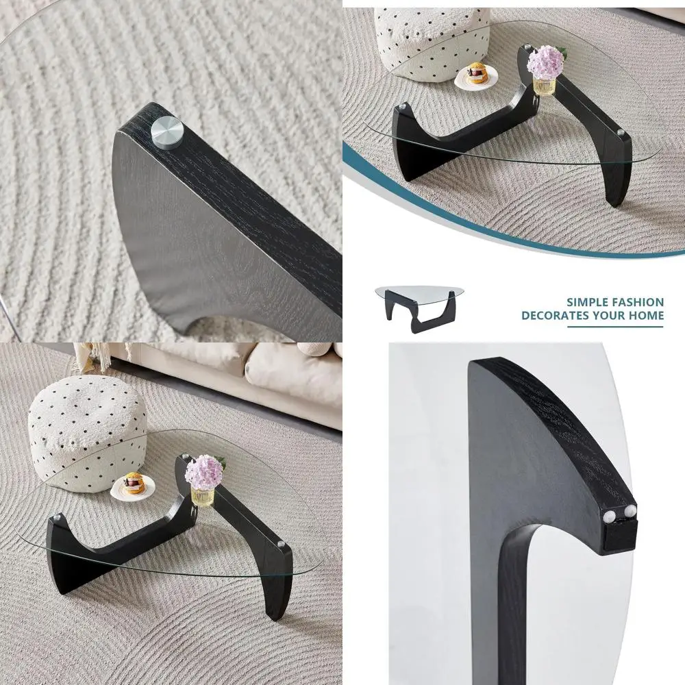 

Modern Black Triangle Coffee Table - Sleek, High-End Living Room Furniture