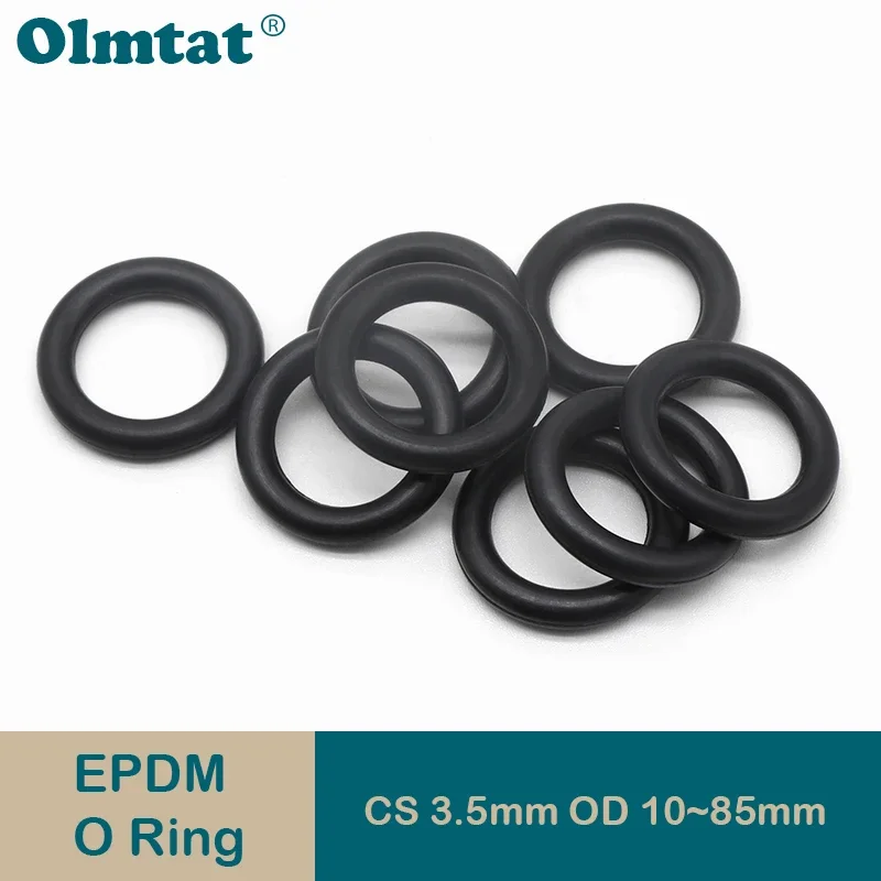 

EPDM o Rings CS 3.5mm OD 10 ~ 85mm Acid and Alkali Resistance Water Resistance Friction Resistance o-ring Black 10/50Pcs