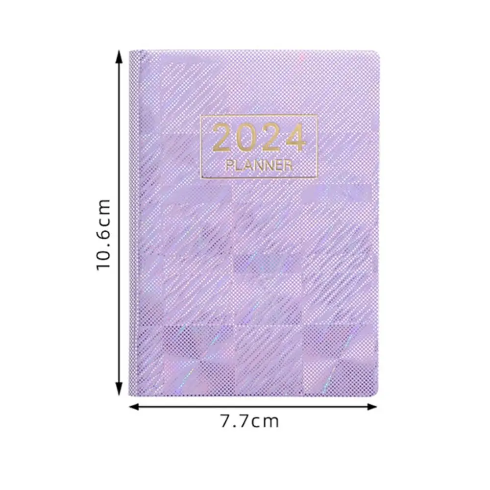 2024 A7 Mini Portable Dazzling Colorful Agenda Book Diary Weekly Planner Notebooks To Do List English Notepad