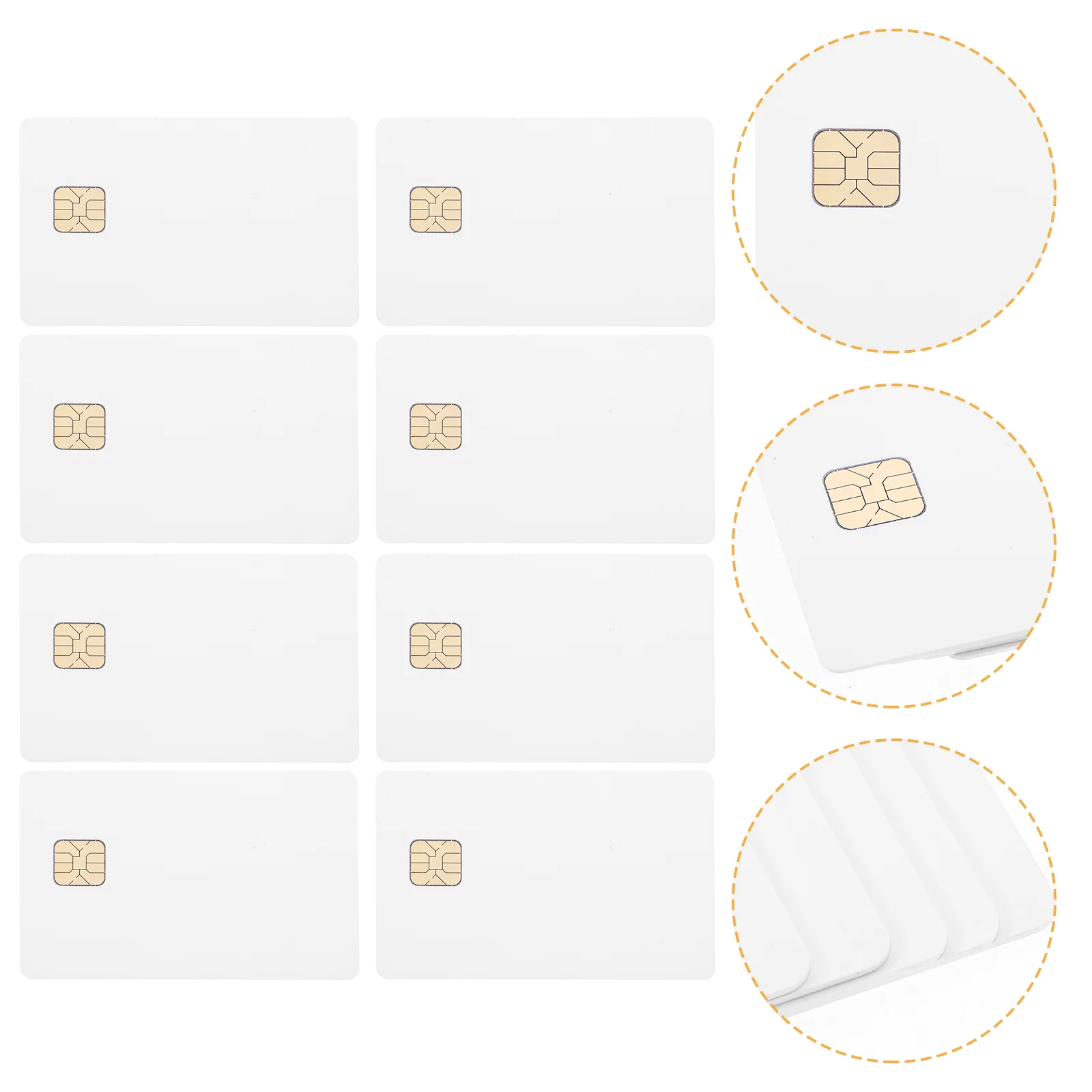 10 Pcs Access Control System Ic Card Credit Blank Cards with Chip Acrylic White Copper PVC