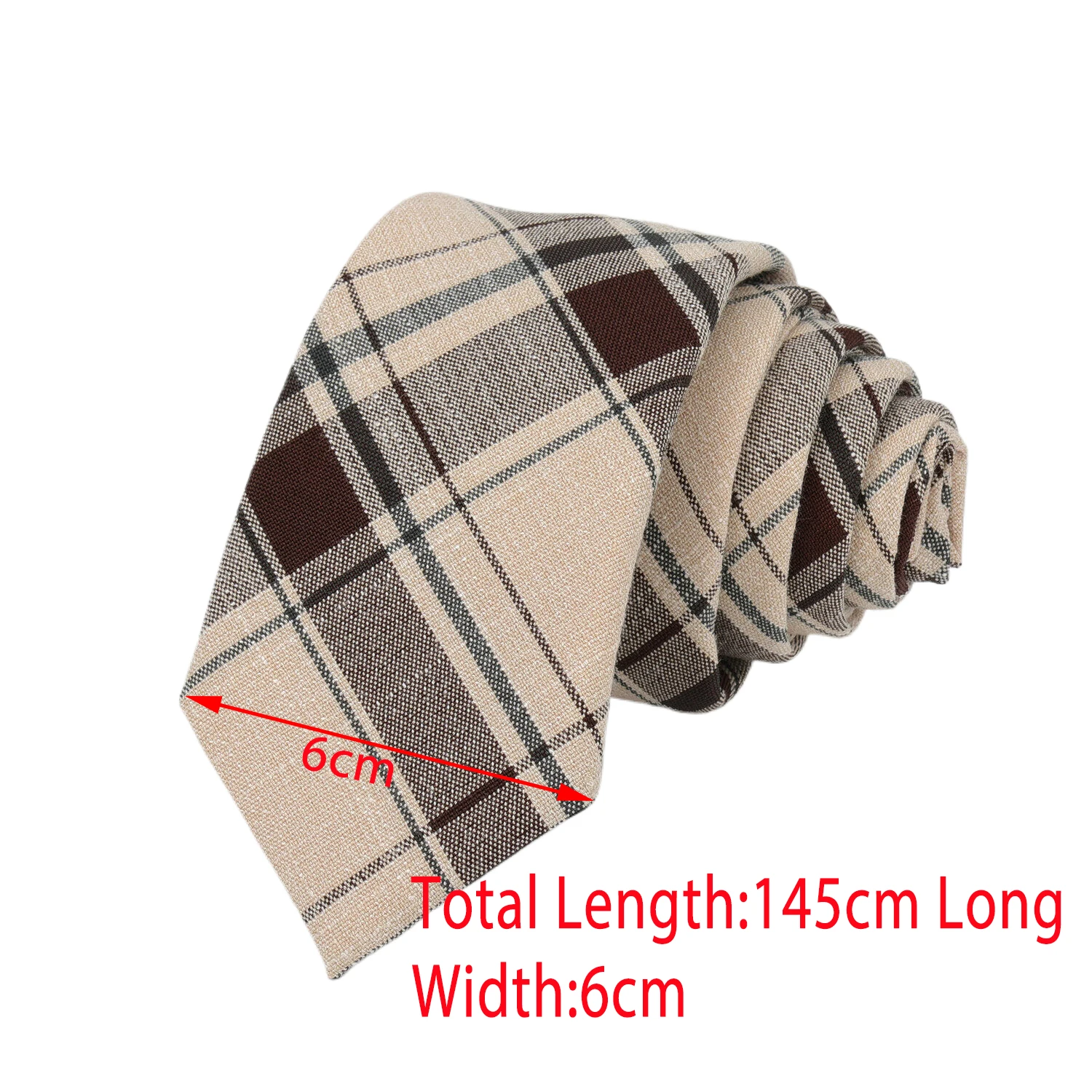 Baumwoll-Krawatten mit Karomuster für Herren und Damen, lässige weinrote gestreifte Krawatte für Hochzeiten, Partys, Jungen und Mädchen, schmale 6 cm Krawatte, Gravatas – Detail 6