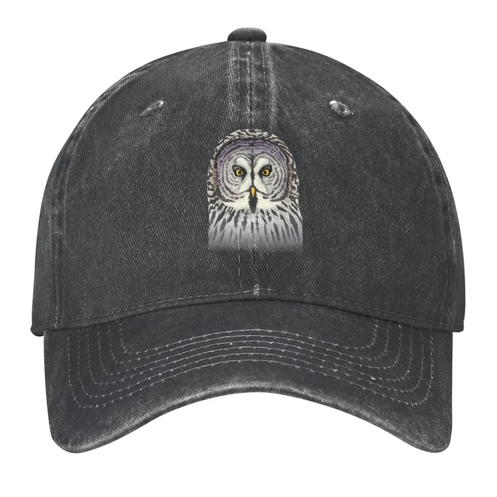 

Great Gray Owl portrait Baseball Cap Streetwear Golf Hat Golf Cap Horse Hat Golf Men Women's