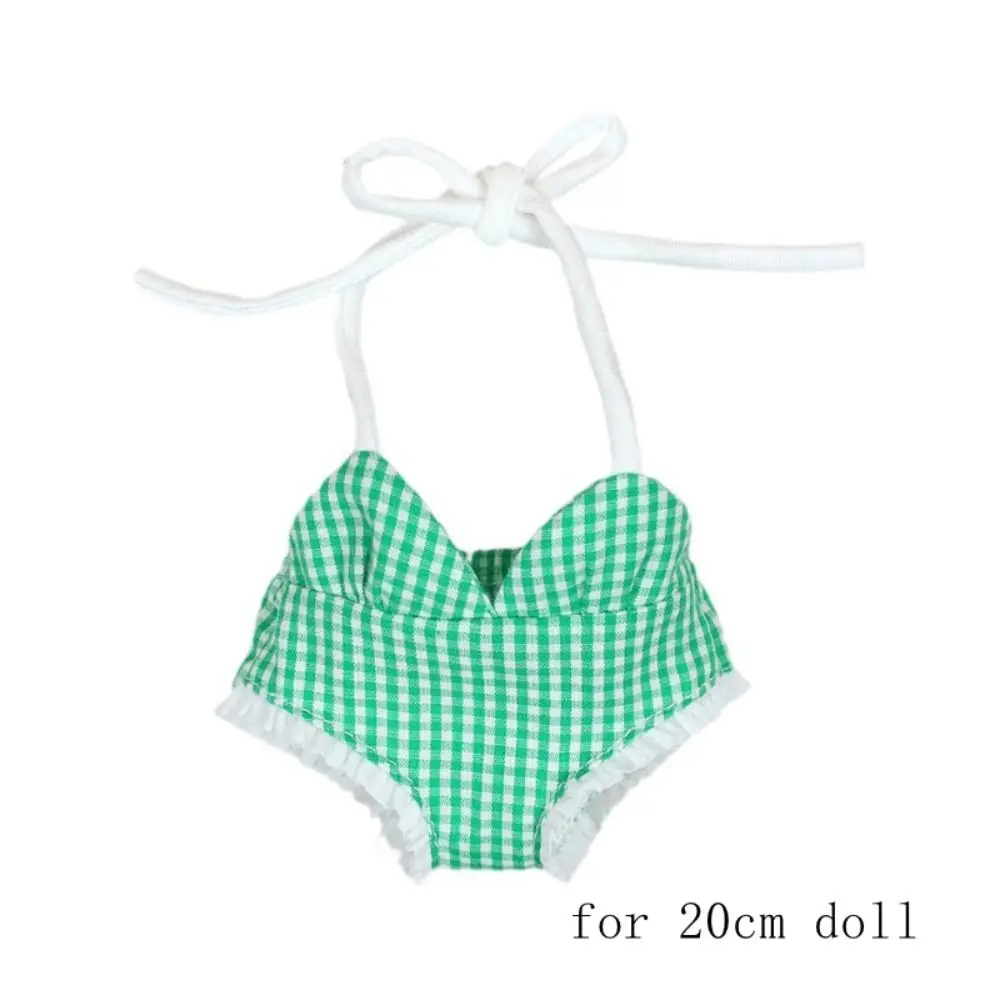 Strap Pants Cotton Doll Bikini Suit Cute Overall 20cm Doll Swimming Outfit Lovely Mini Cotton Doll Swimwear Kids Girls