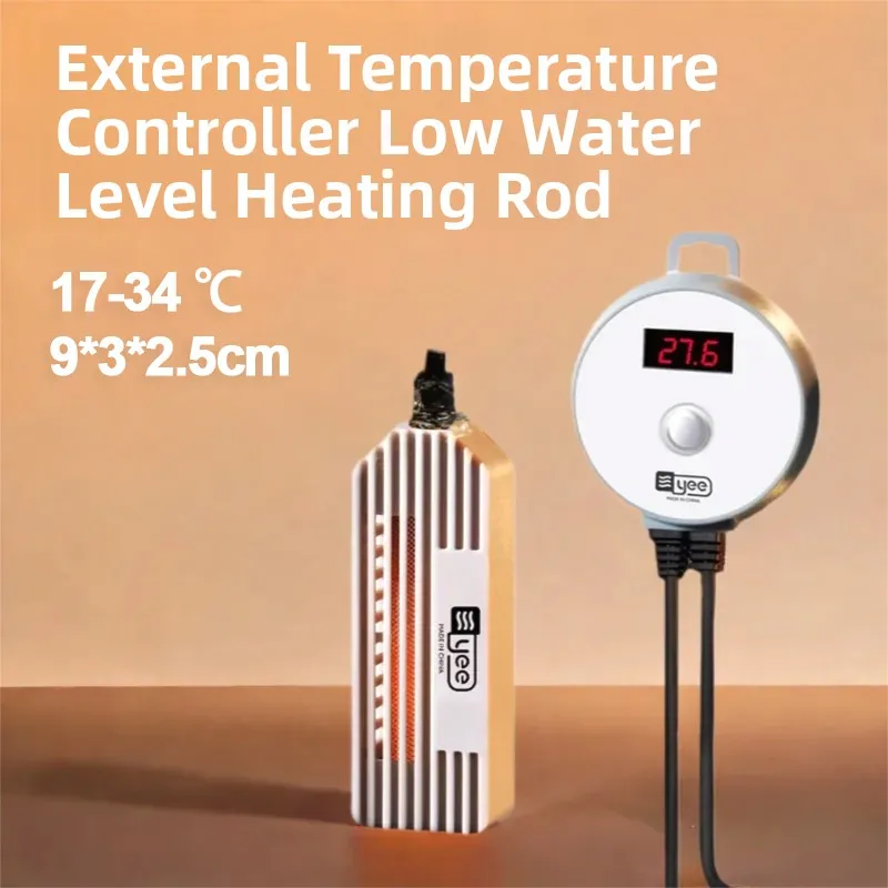 

External Digital Display Heated Rod for Turtle Aquarium Fi Tank Heat Regulation Real-Time Temperature Display Small Aquarium