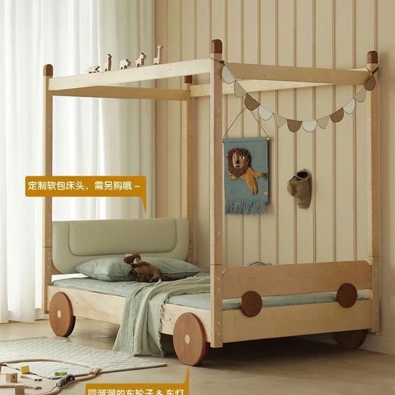 سرير سيارة طائر من خشب القيقب الصلب في أمريكا الشمالية، نوع الحافلة على وخارج السرير، جميع الأولاد من الخشب الصلب نصف الارتفاع