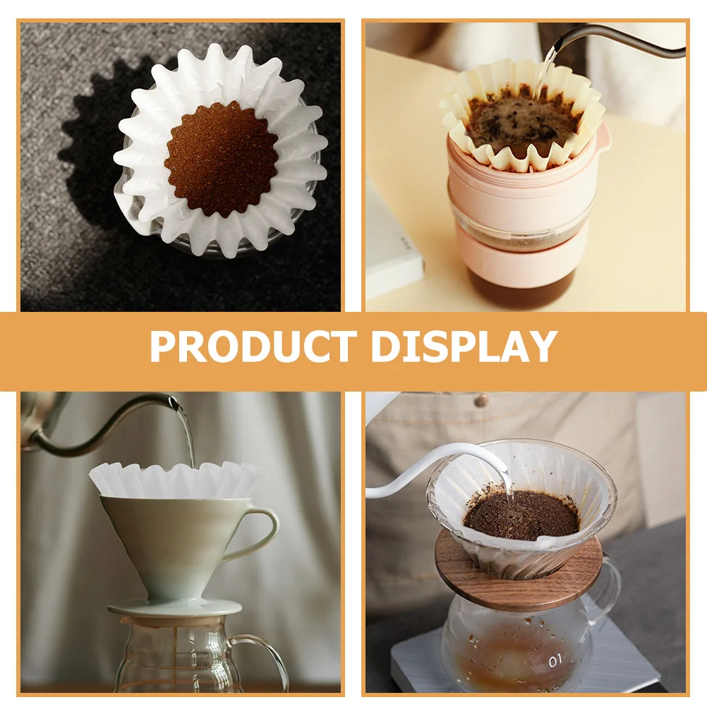 

50pcs Hand Drip Filter Paper Basket Coffee Filters Fine Filtration For Espresso Coffee Supplies Reusable Filter Cup