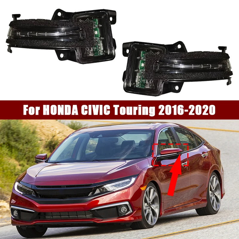 

For Left/Right Car LED Rearview mirror lights Mirror signal side mirror turn signal lamp For HONDA CIVIC Touring 2016-2020