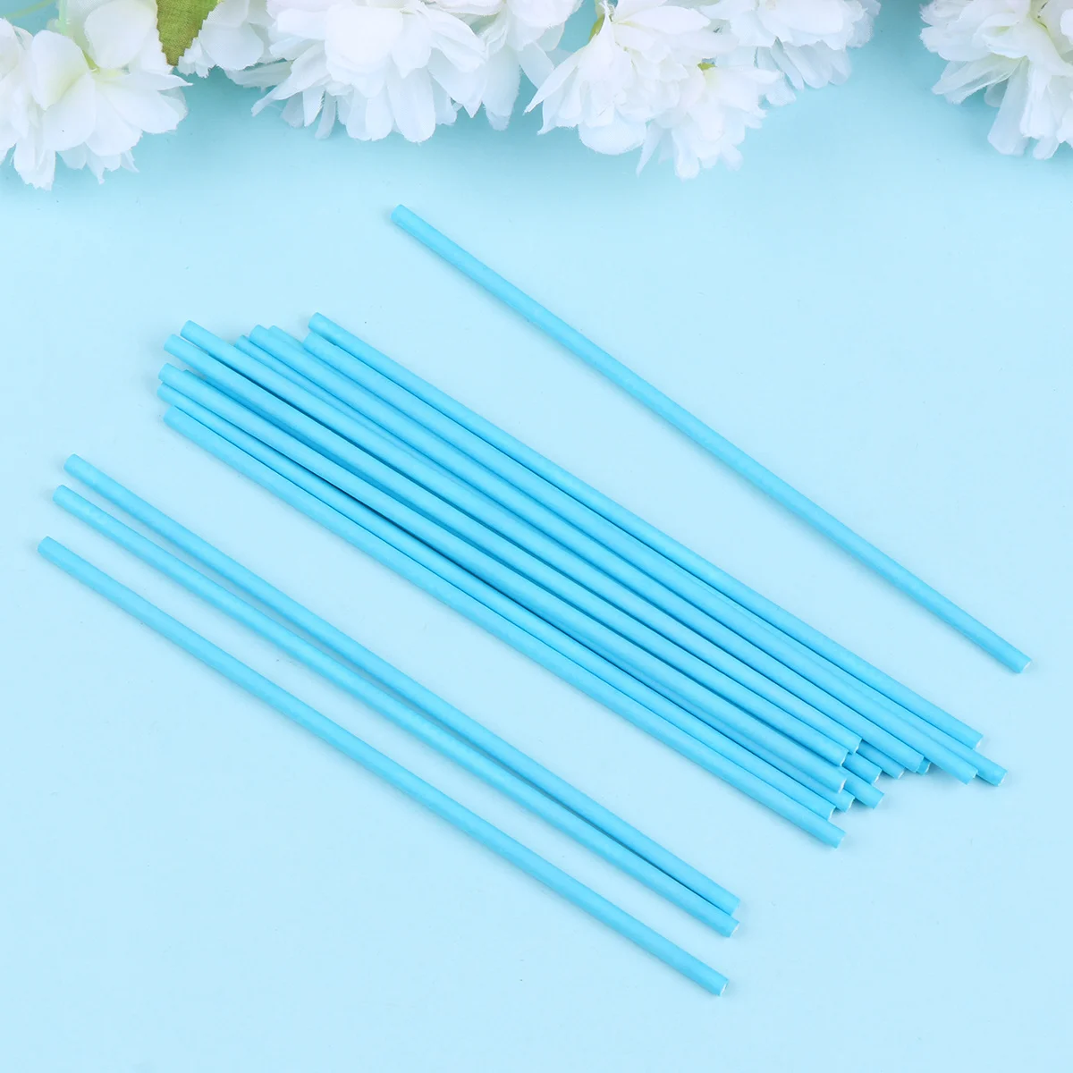 200 Uds. De papel para hornear, 2 paquetes de palitos de piruleta azul cielo, tamaño 2, para pasteles, dulces de Chocolate, manualidades Diy, alimentos seguros y resistentes