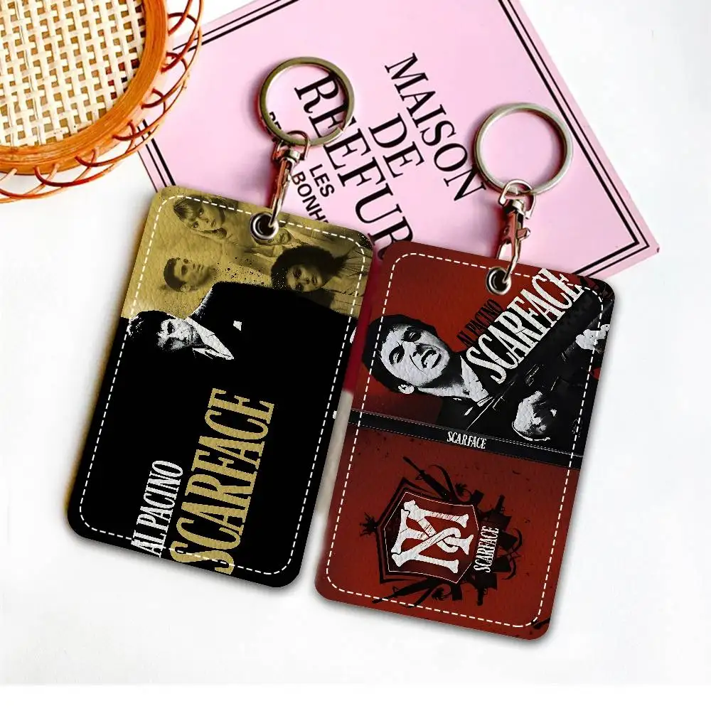 Movie Scarface Anime Access & Meal Card Holder Keychain Credit ID Bank Card Protective Case Keychain Pendant Fashion