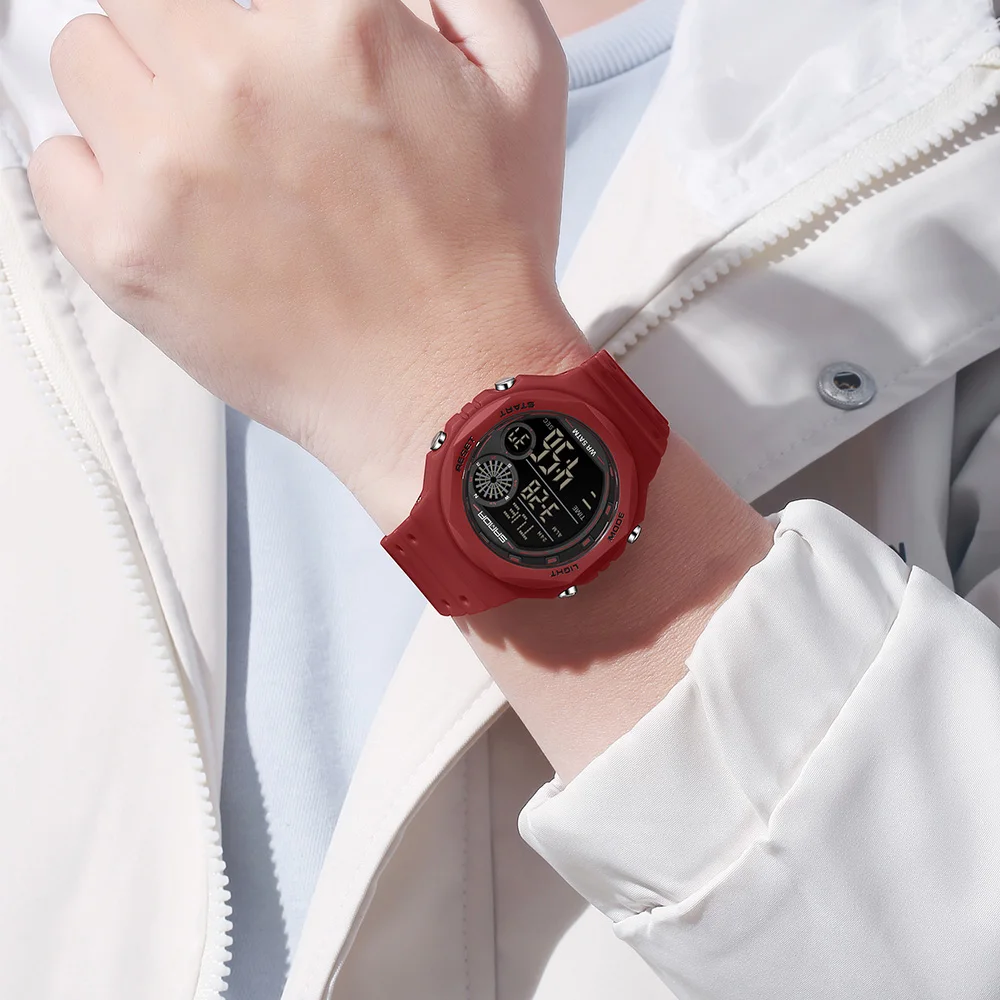 SANDA Digital Watch Men Brand Waterproof Sport Night Glow Large Screen Wrist Watch Multifunction Man