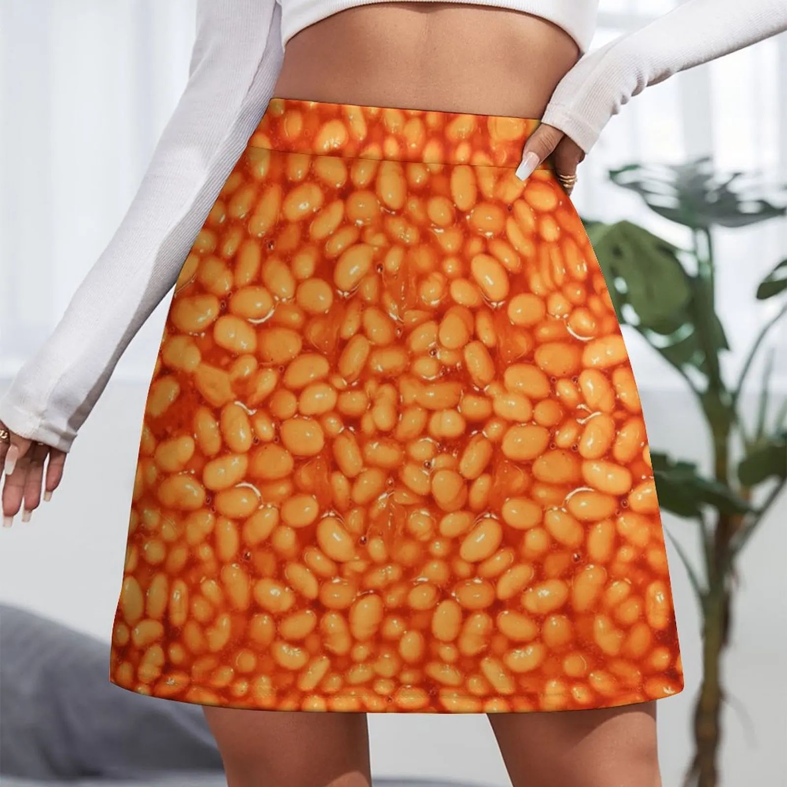 Beans In Things Pattern Mini Skirt Women skirt clothes for woman