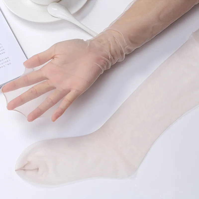 Ultradünner 0,1D-Damen-Sommerstrumpf, dünne Linie, im Schritt, eng, vollständig transparent, nahtlos, Zehenbereich, dehnbar, sexy Strumpfhose – Detail 16