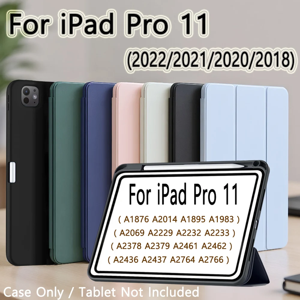 Für iPad Pro 11 Zoll Hülle 4./3./2. Generation mit Stifthalter, für iPad 11 Pro Hülle 2022/2021/2020, Stand Flip Smart Cover