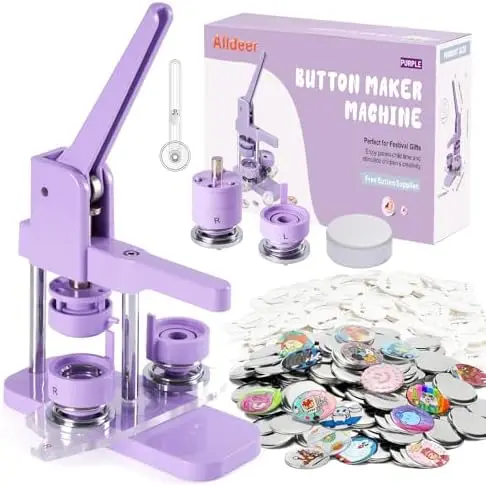 

32mm Button Maker Kit – 100 Sets DIY Pin Press Machine for Badges & Crafts