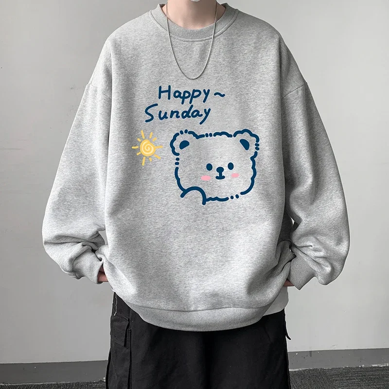 Men's Oversized Hoodie Off White Autumn Funny Anime Print Hoodies Oversize for Men 5XL Casual Wear Hoody Male Sweatshirt