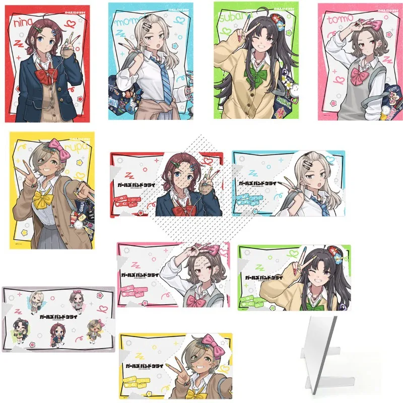 

Girls Band Cry Ichinose Nina Kawashima Momo Awa Subaru Ebifuka Tomo Q Version Acrylic Standing Card Keychain Perimeter