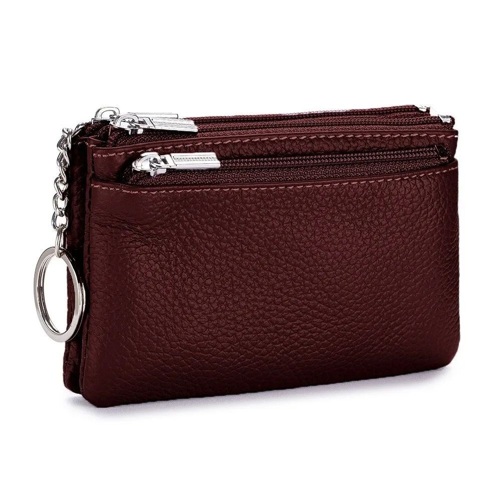 Modische, weiche Damen-Geldbörsen aus echtem Leder, große Kapazität, Geldbörsen mit Reißverschluss, Münzfächern und Schlüsselanhänger, Aufbewahrungstasche, Geldtasche, Geschenk. – Detail 5