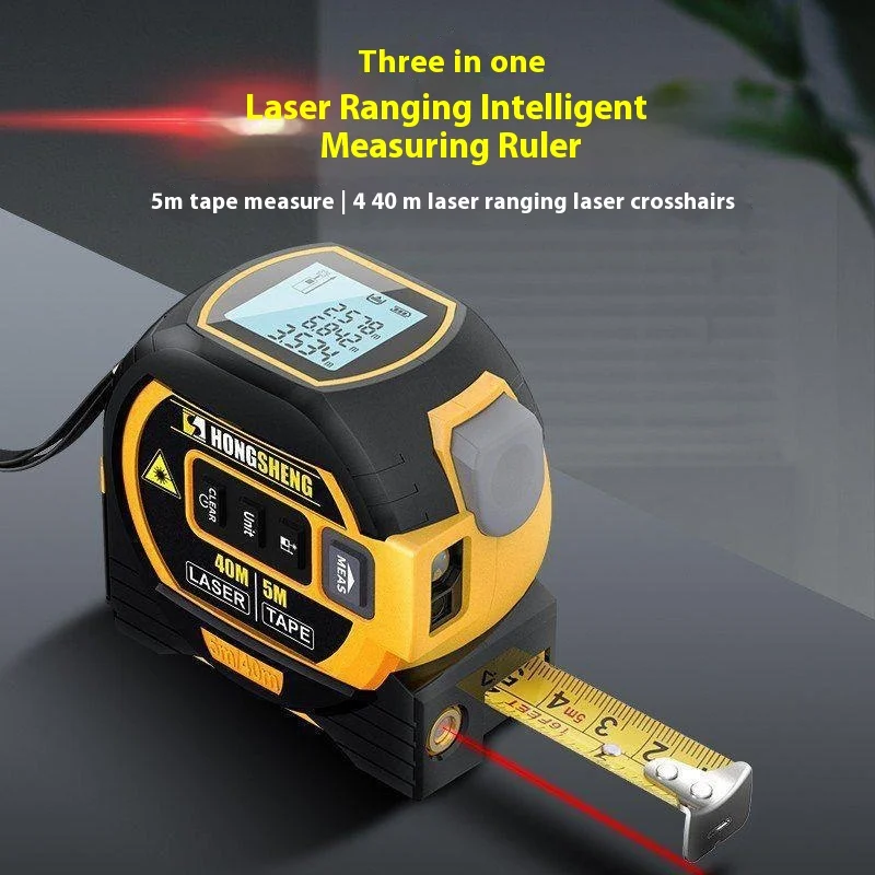 High Precision Laser Tape Infrared Range Finder Cross Line Three-In-One Electronic Tape Laser Measuring Ruler