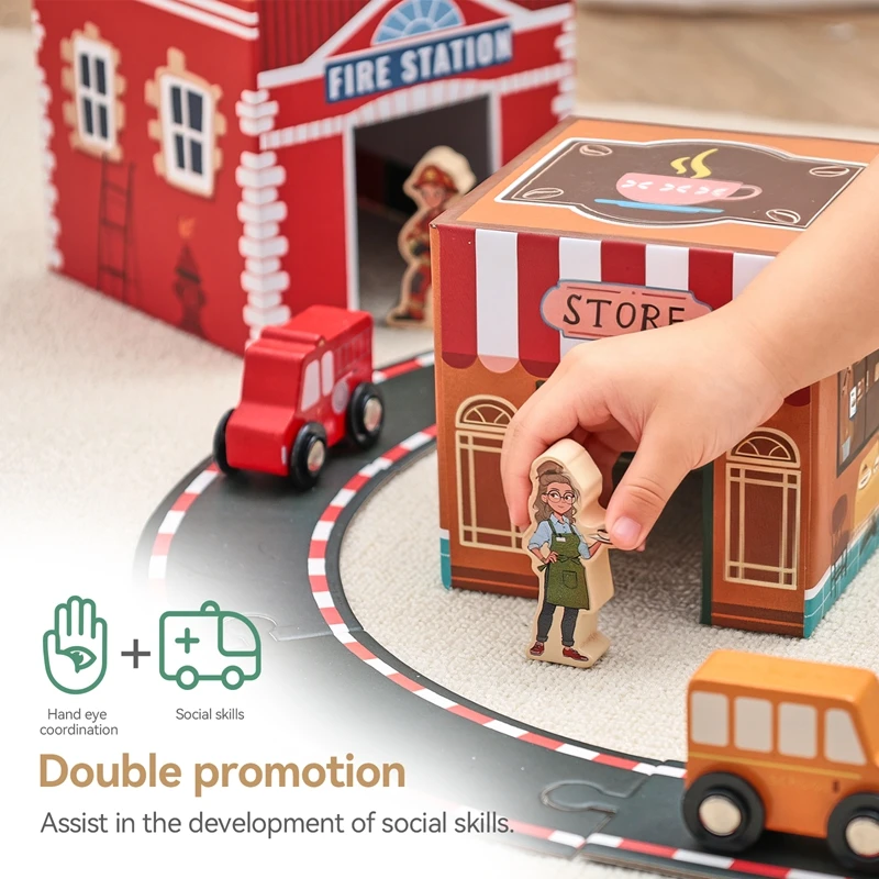 Auto-Bausteine, Schienenzubehör, Montagespielzeug-Set für Kinder, entwicklert die soziale Fähigkeiten des Babys, frühes Lernen, Kinderspielzeug