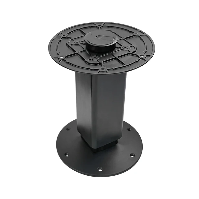 Caravan Adjustable Pneumatic Lift RV Boat Table Pedestal Detachable Steel Lightweight Black Stabilizer Leg