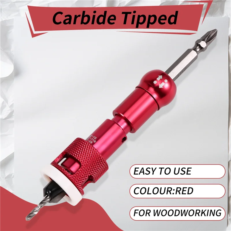 

WORTHOWN-For Drill Presses Low Friction Depth Stop Drill Bits Carbide Tipped Countersink Drill Bits For Precise Countersinking