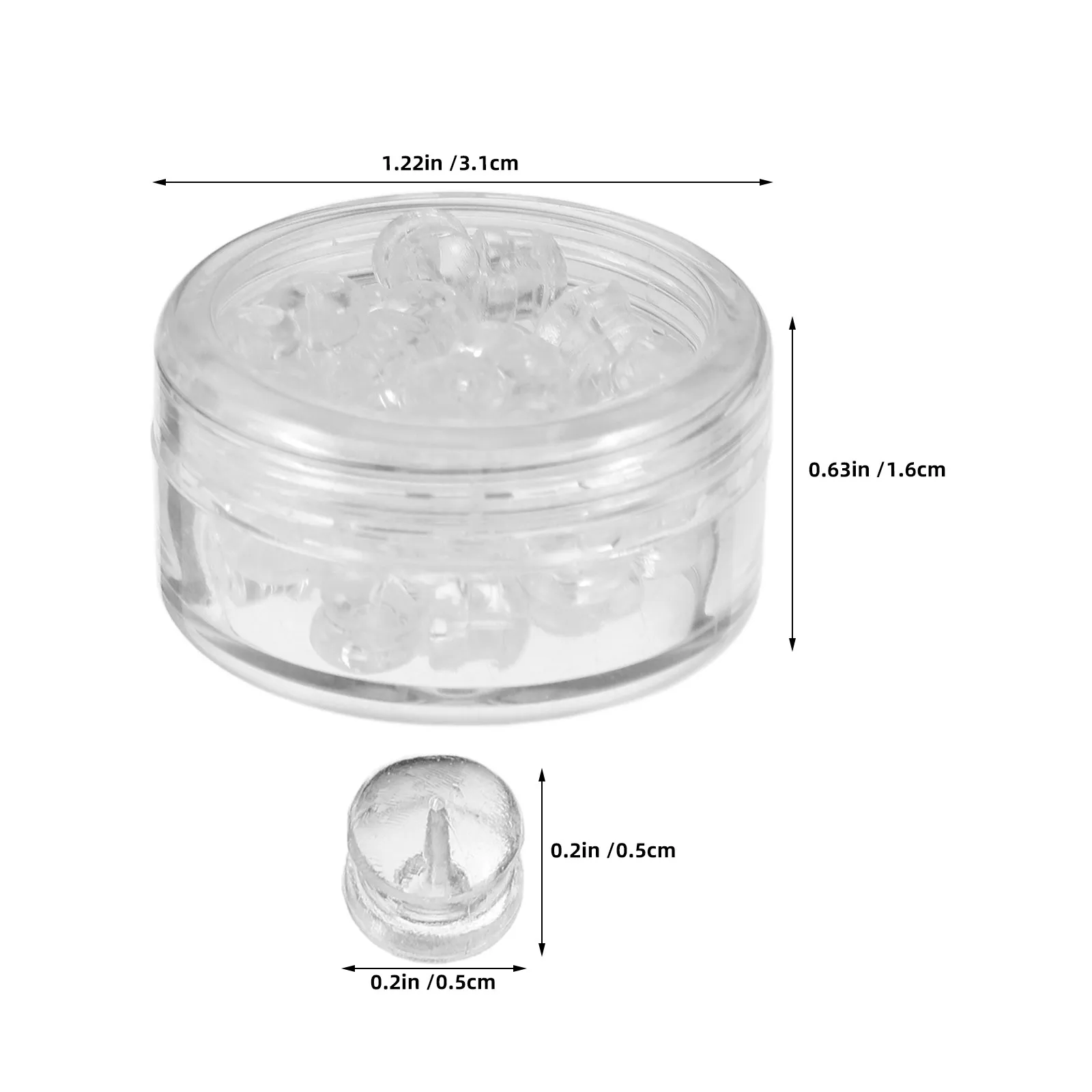 90Pcs Silicone Earring Backs Clear Soft Stud Replacement Stoppers Secure Clips for Fish Hook Hoops Drops Dangle
