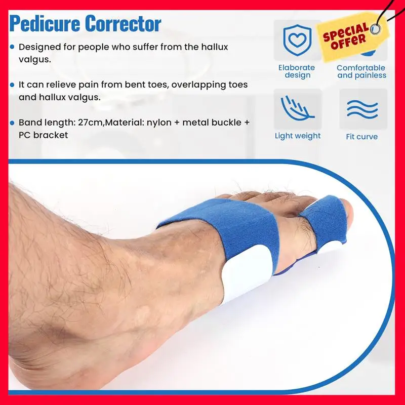 -A25M 2Pcs Big Toe Separator Hallux Valgus Orthopedic Bone Finger Pedicure Corrector Splint Correction Bunion Thumb Foot Care To